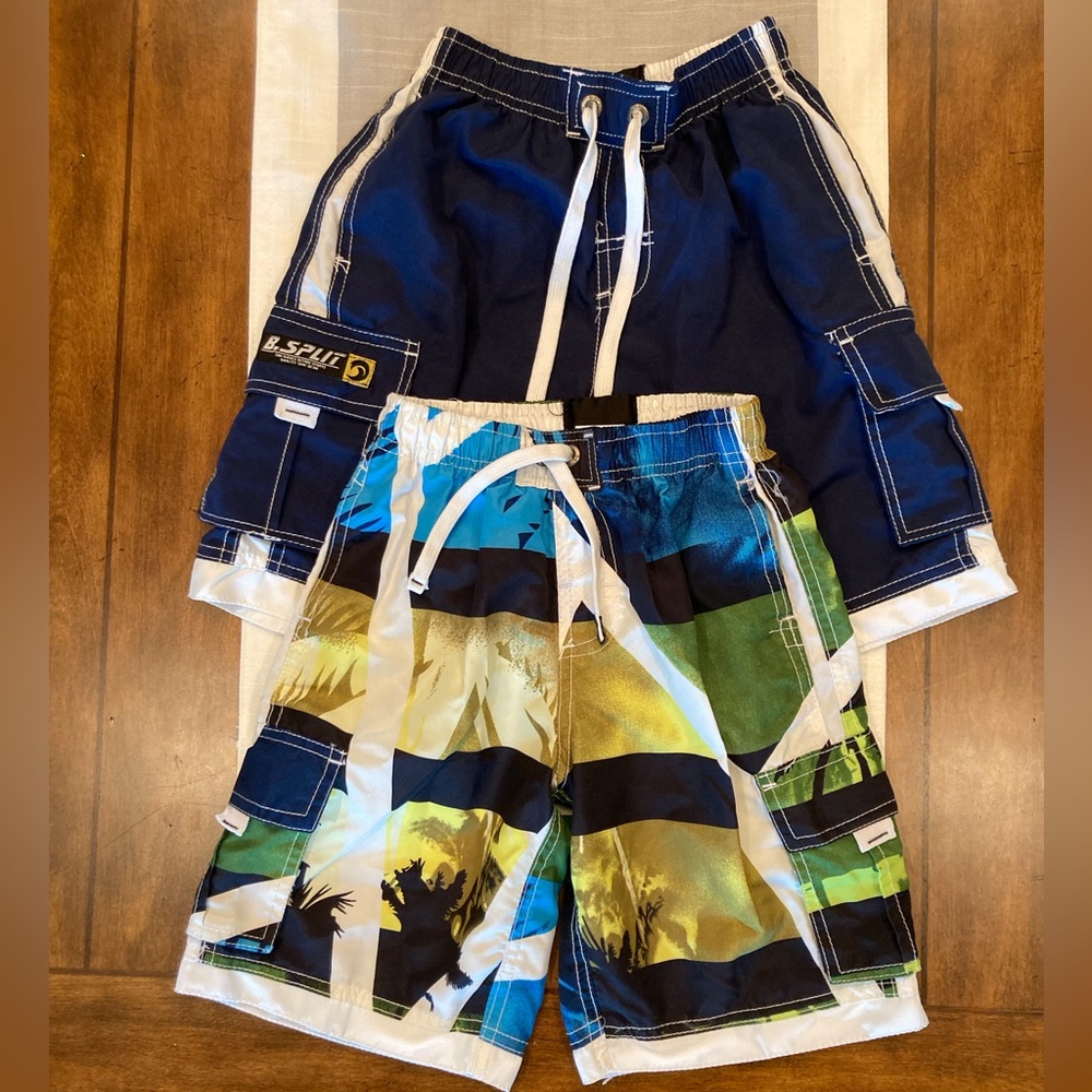 B. Split Swimming Trunks.  NWOT.  Boys size 6.  Set of 2 sold together.